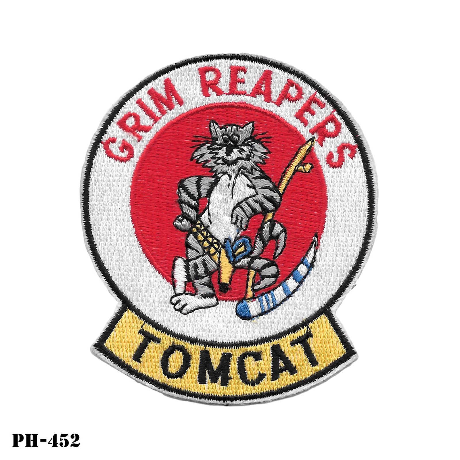 "GRIM REAPERS TOMCAT" F14 Flight Jacket Patch ~ Original 1980s US Navy NOS NEW