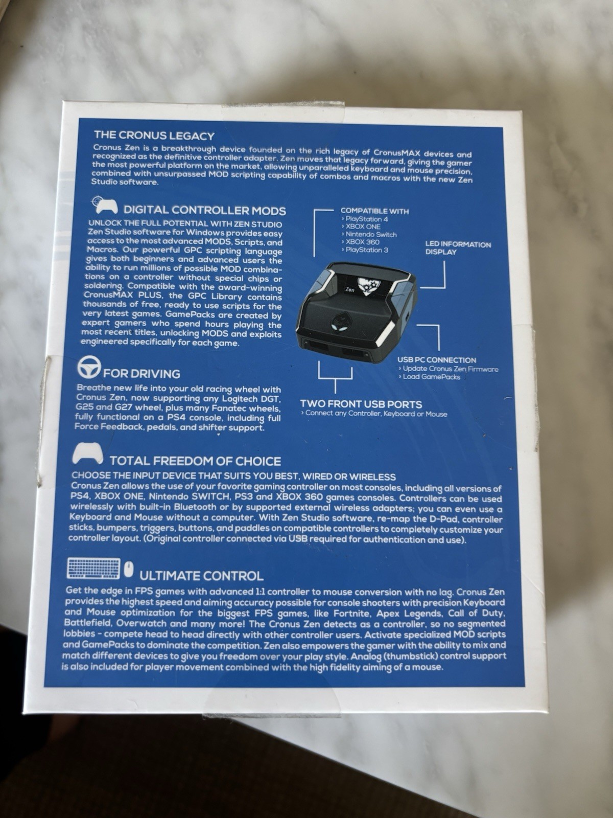 Cronus Zen Controller Adapter w/ LED Display Wired USB for PS4/Xbox One/Switch