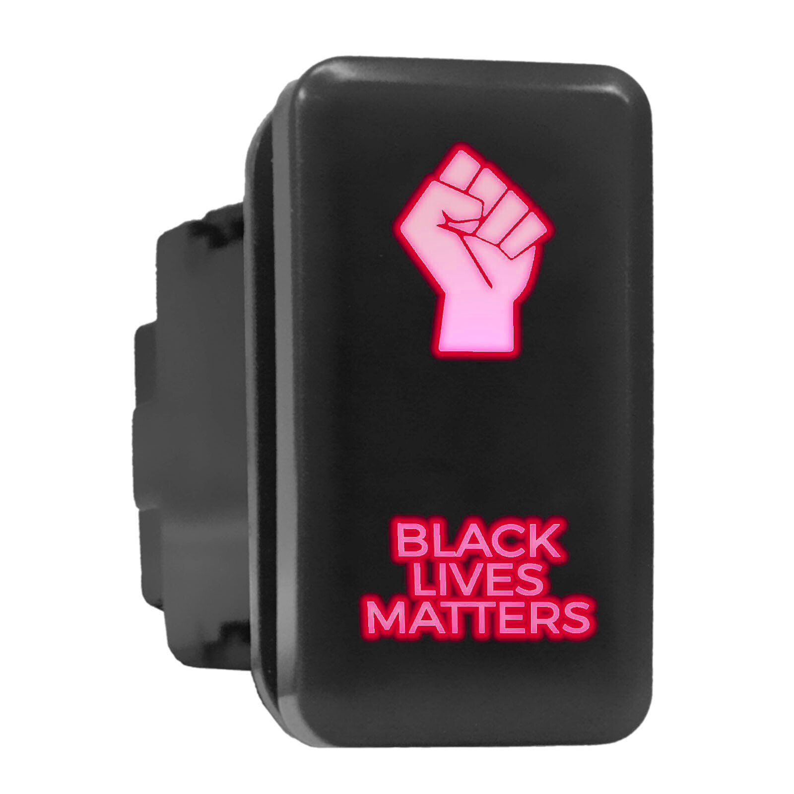 BLACK LIVES MATTER - LED Push Button Replacement for TOYOTA (1.54 x 0.83 in) Red