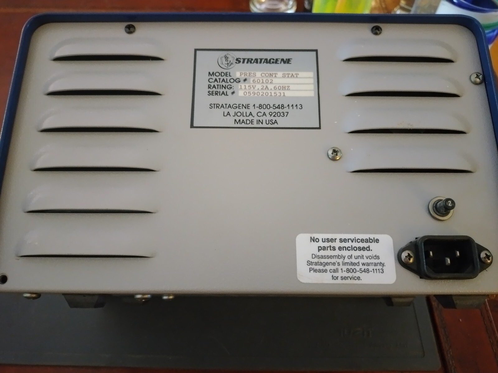 Tested/Working Stratagene Pressure Control Station CAT# 60102