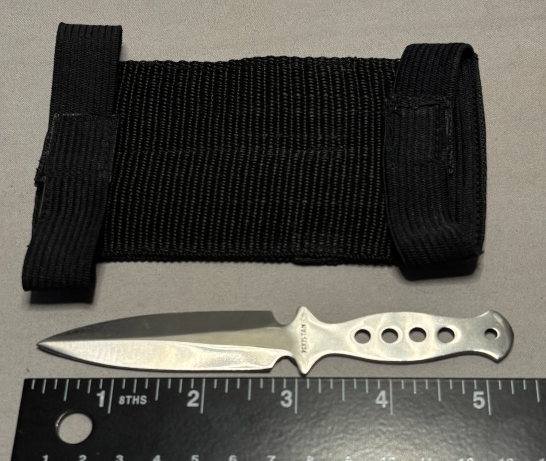 Tactical 5" 2pc Throwing Knives Set w/ Wrist Strap Sheath