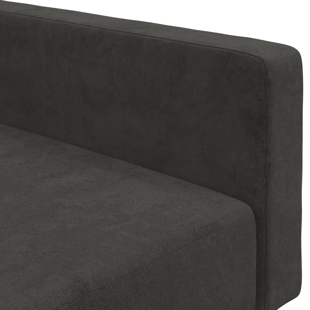 Sofa Bed Dark grey Velvet (100% polyester), wood, plastic 2-seater