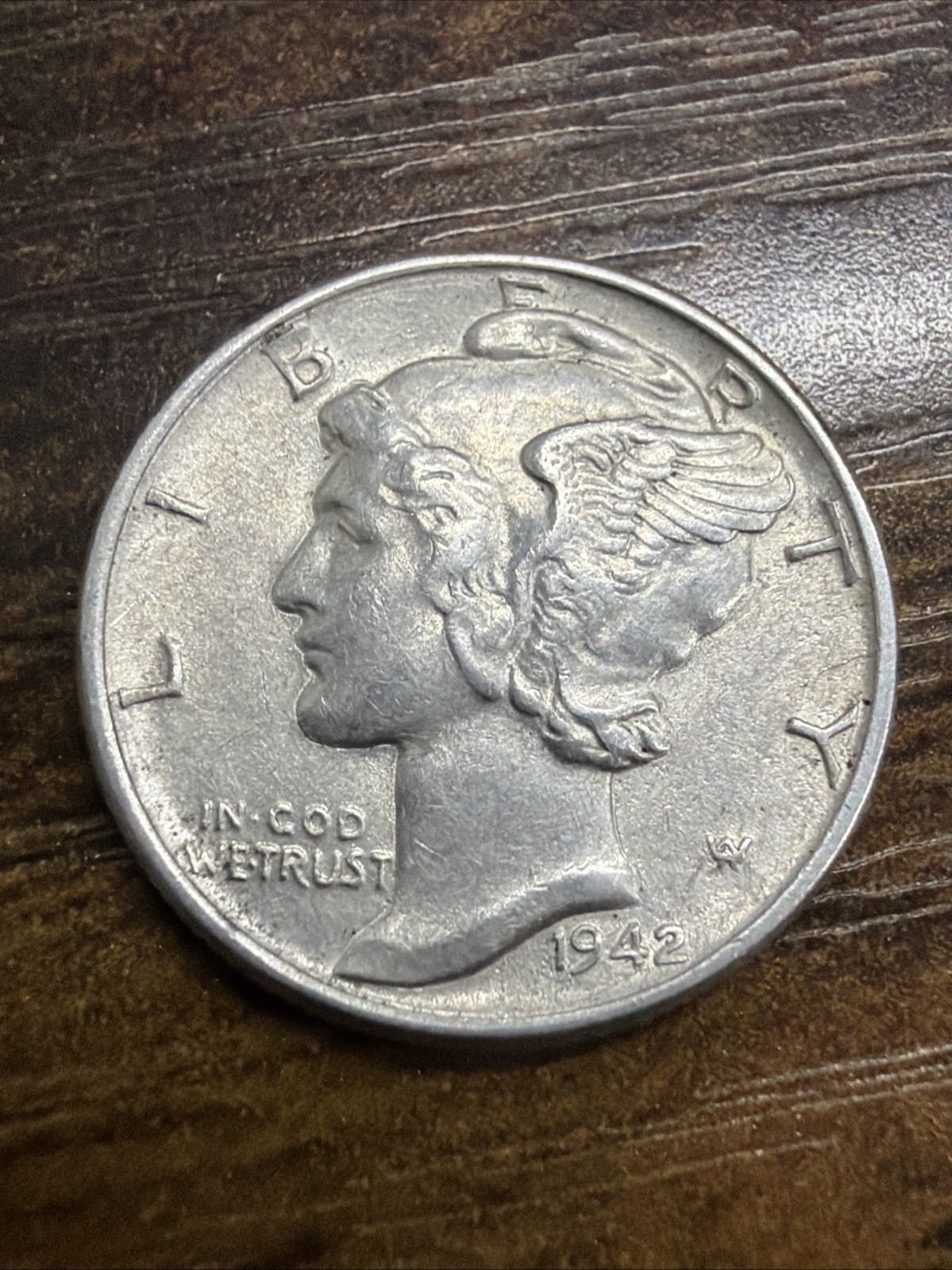 1942 Unc. Mercury Dime - Actual Silver Coin Fine Shown Same Day Shipping