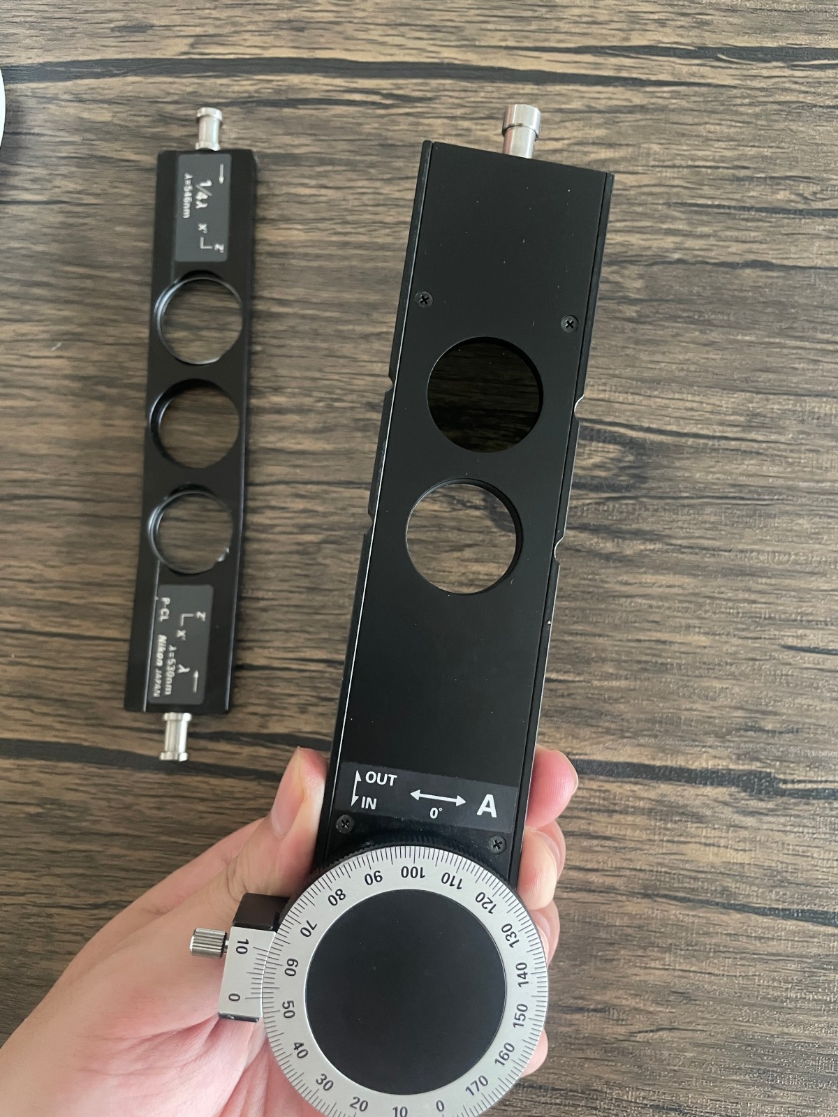 Nikon p-l pol Adjustable Compensator for Microscopes With power strip
