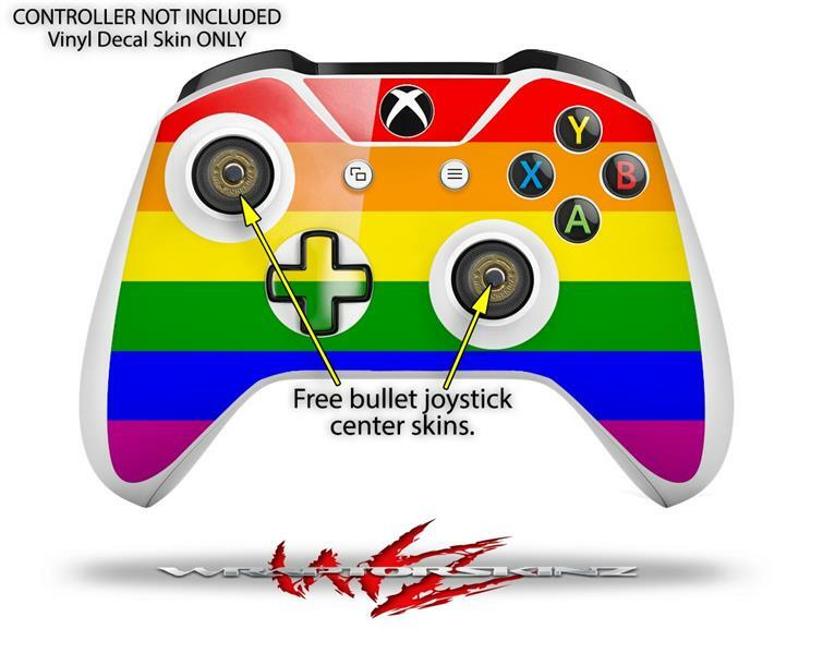 Skin XBOX One S Console Controller Rainbow Stripes