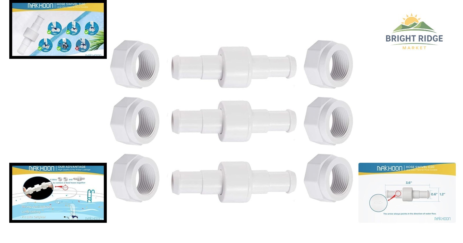 Pool Cleaner Hose Swivel and Nut Set for Efficient Maintenance Tasks