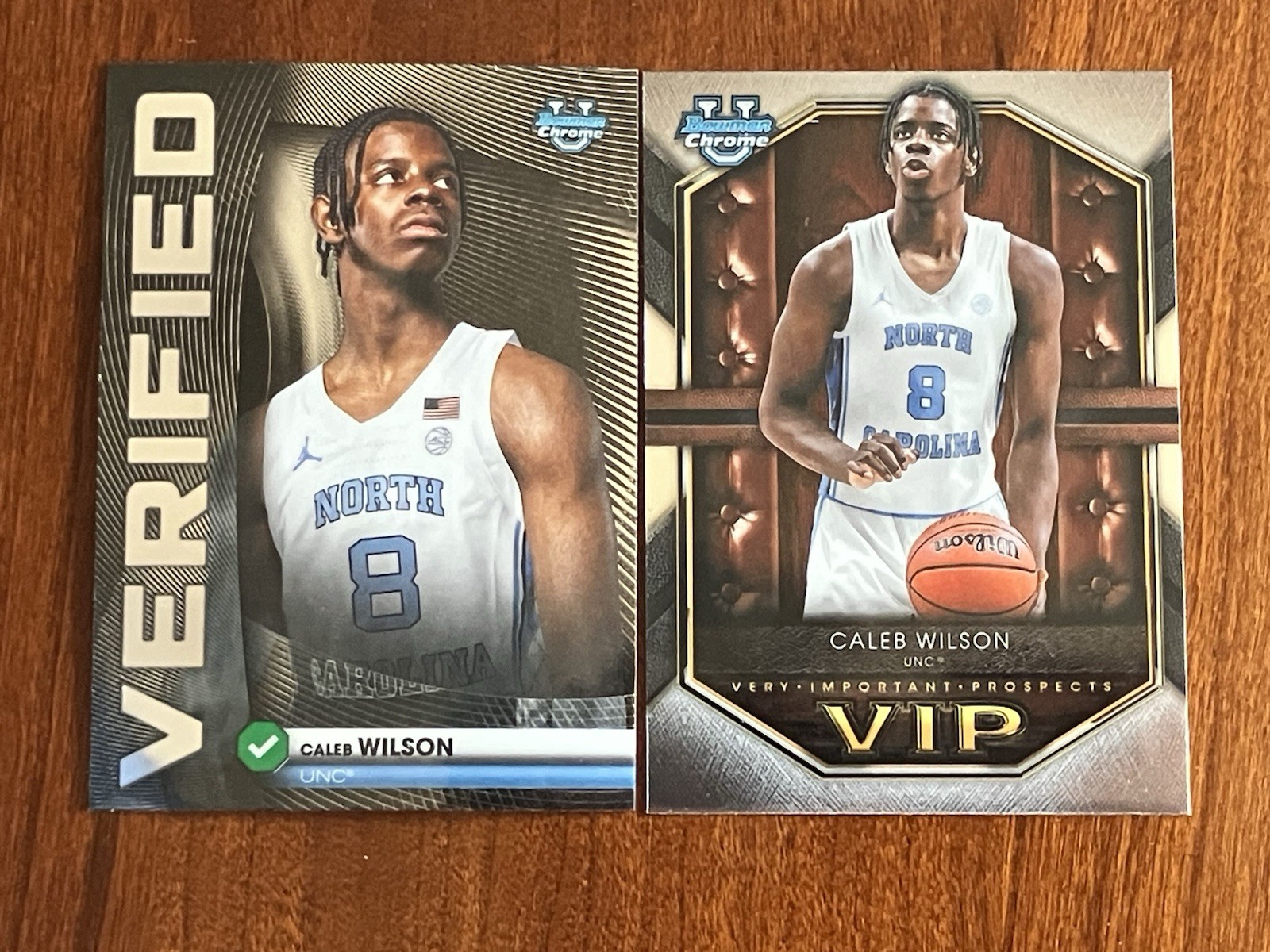 2025-26 Topps Bowman Basketball Caleb Wilson Verified VIP Base Chrome Lot Of 5