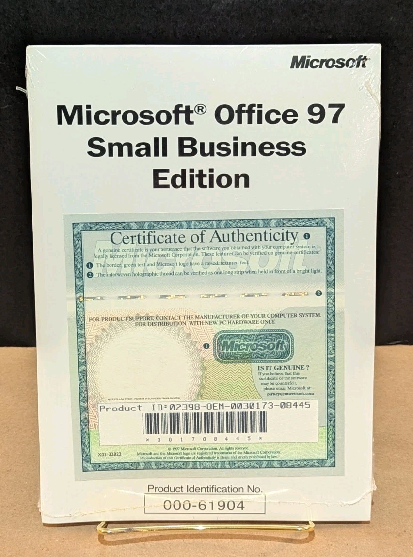 NEW Sealed Microsoft Office 97 SBE OEM CD Set w/ Automap Streets Plus Unopened