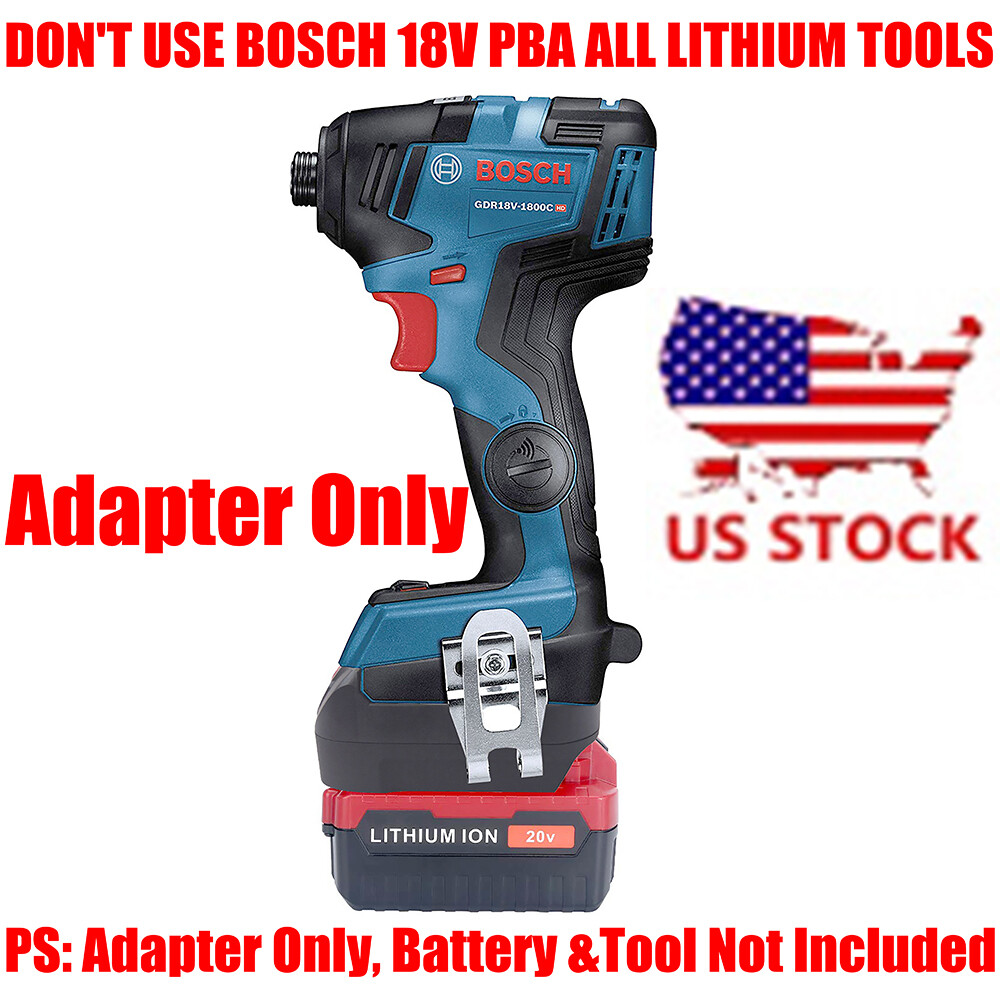 1x Adapter for BOSCH 18V Cordless tools to PORTER-CABLE 20V MAX Li-Ion Batteries