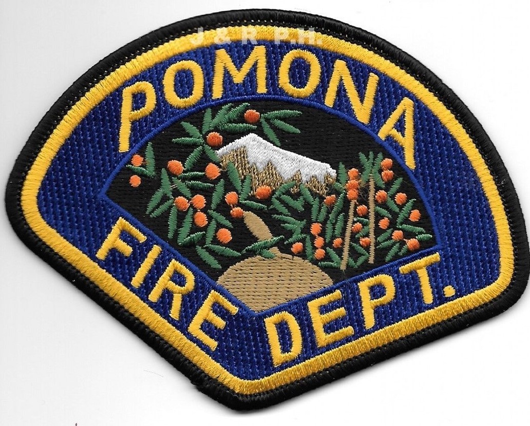 Pomona  Fire Dept., California (4.5" x 3.25" size) fire patch