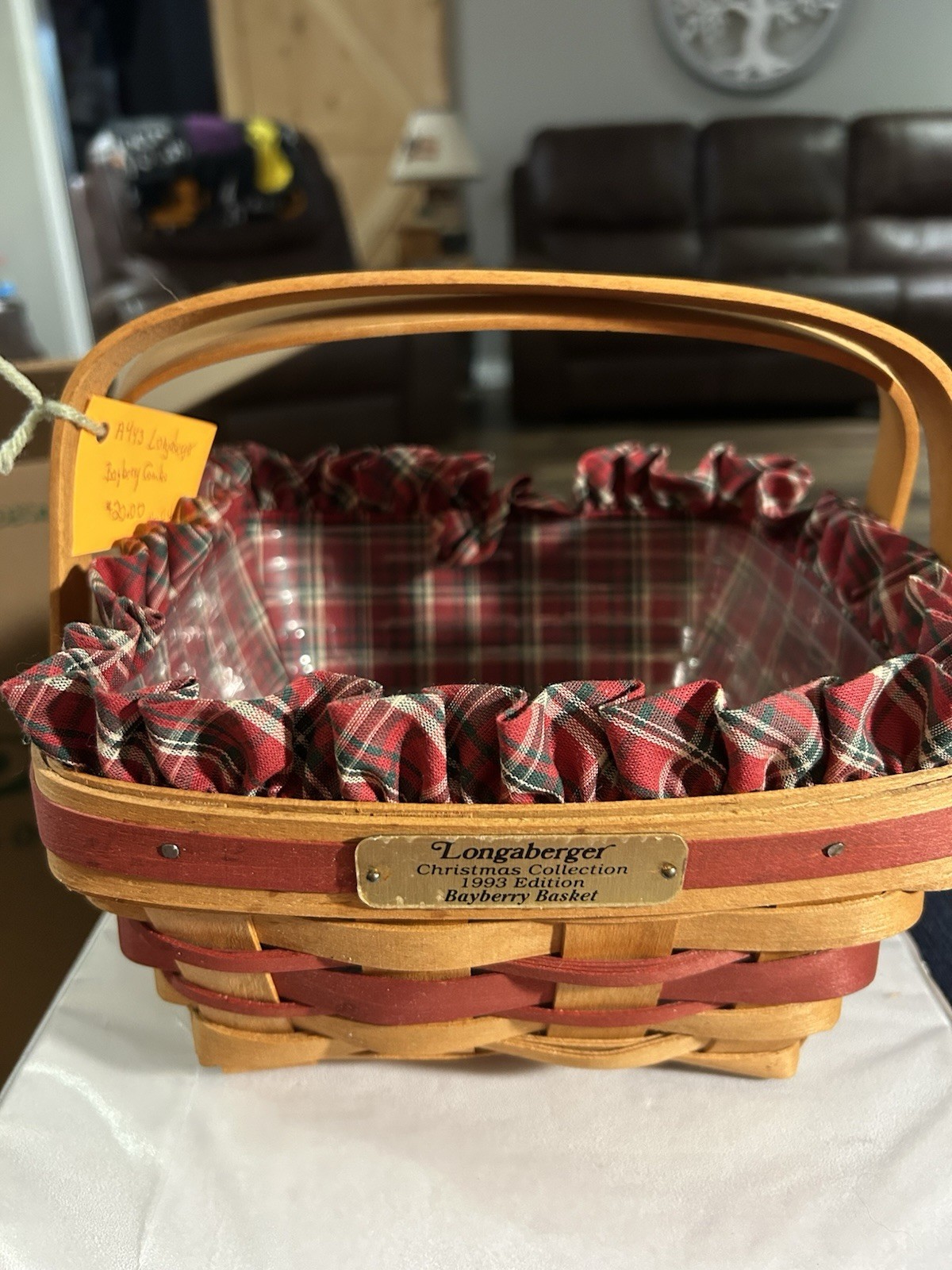 Vintage Longaberger 1993 Bayberry Basket Christmas Collection Combo