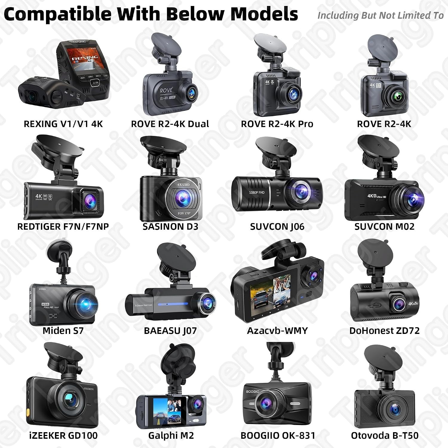 Water-Resistant Adhesive Dash Cam Mount - Ultimate Flexibility for Safe Driving