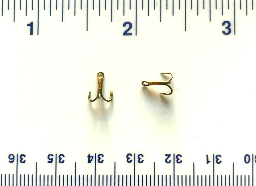 50 GT Top Quality 3X Strength Bronze Treble Fish Hooks Size 20
