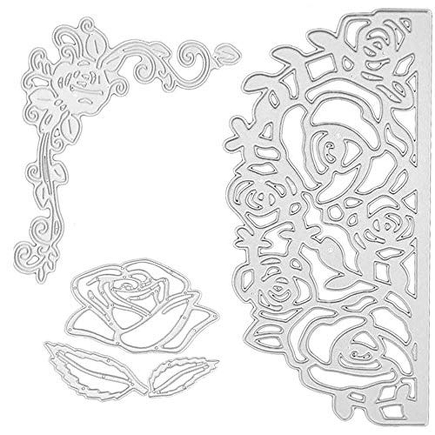 Rose Flower Metal Cutting Dies Stencil Template Molds, Embossing Tool Die Cut...