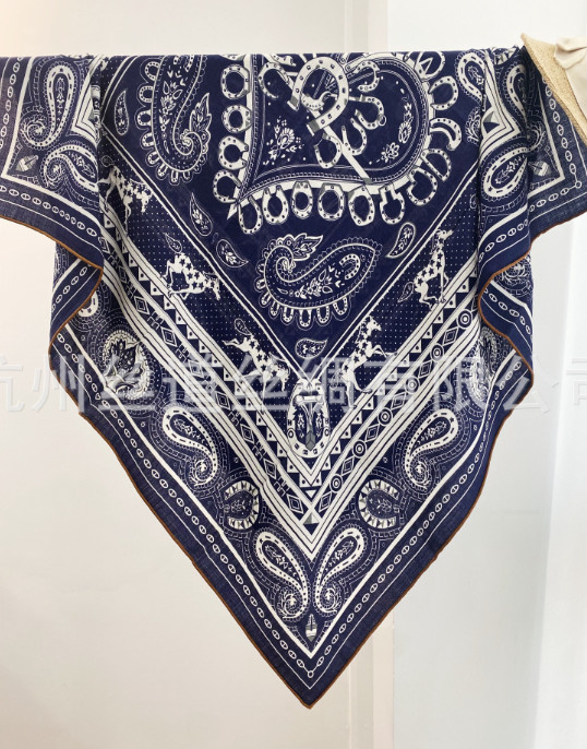 70% Cashmere 30% Silk Shawl cashew Print Neckerchief Scarf 43'' Bandana Wrap