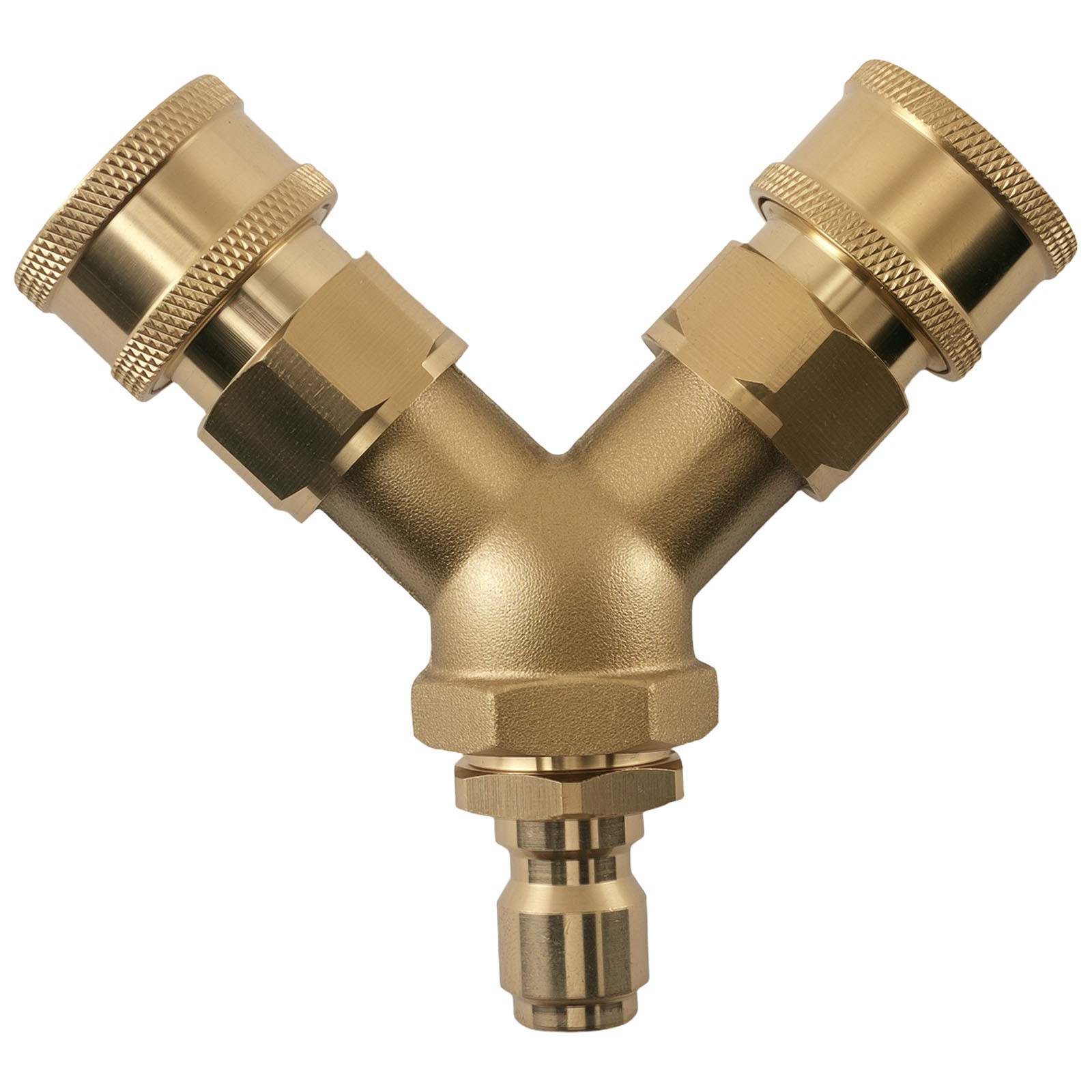 3/8'' Quick Connect Pressure Washer Y-Splitter Tee Three Way 5000PSI Brass