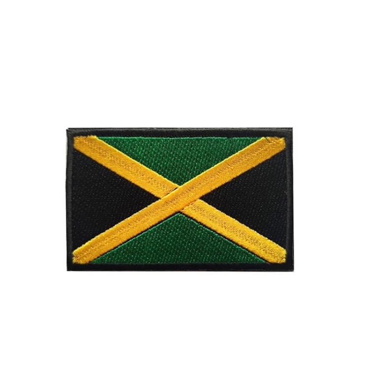 Jamaica Flag Patch Embroidered Sew-On Jamaican Caribbean Decal Free Shipping!
