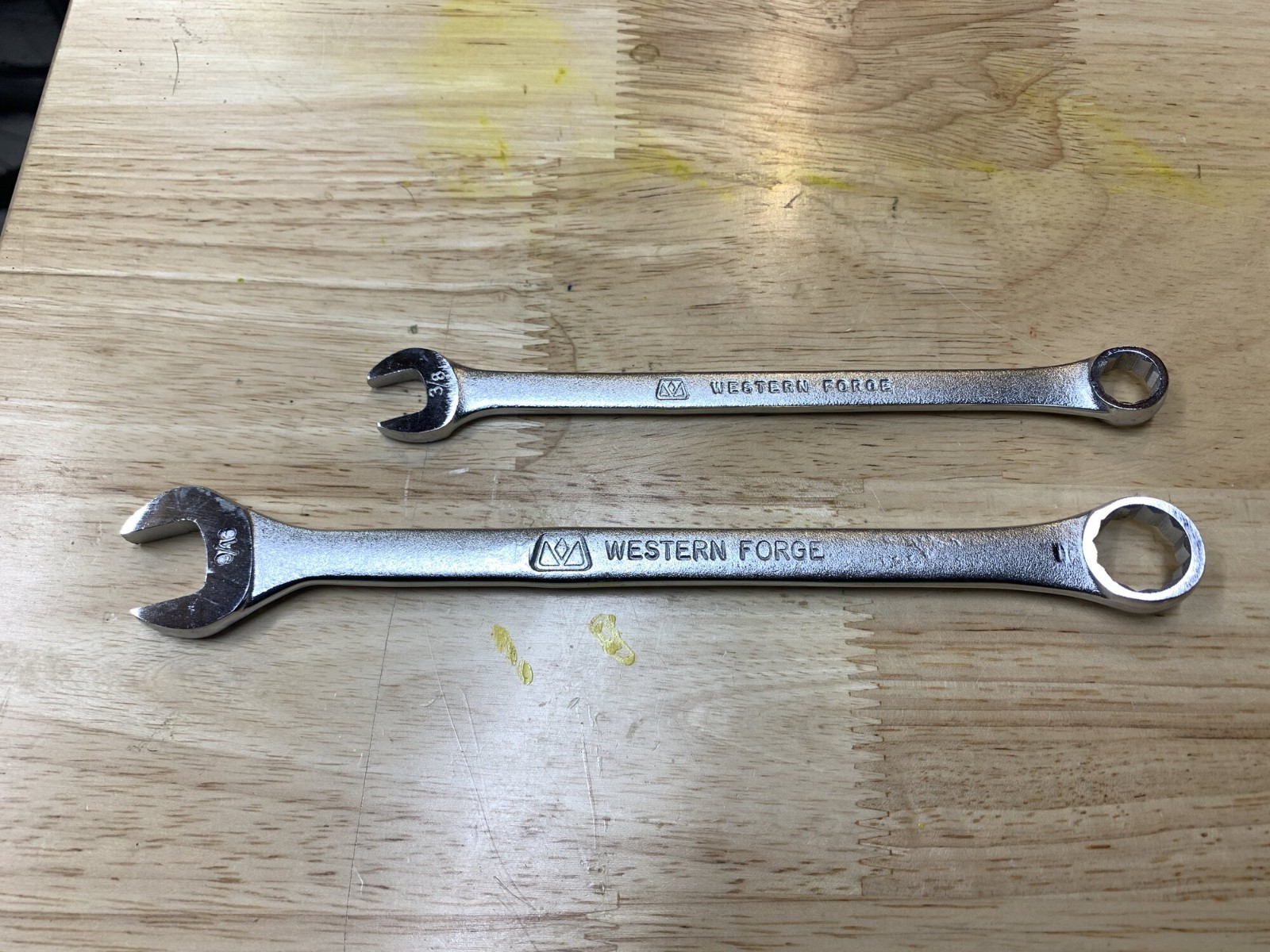 Lot of 2 Western Forge Combination Wrenches Vintage USA made New Old Stock WF