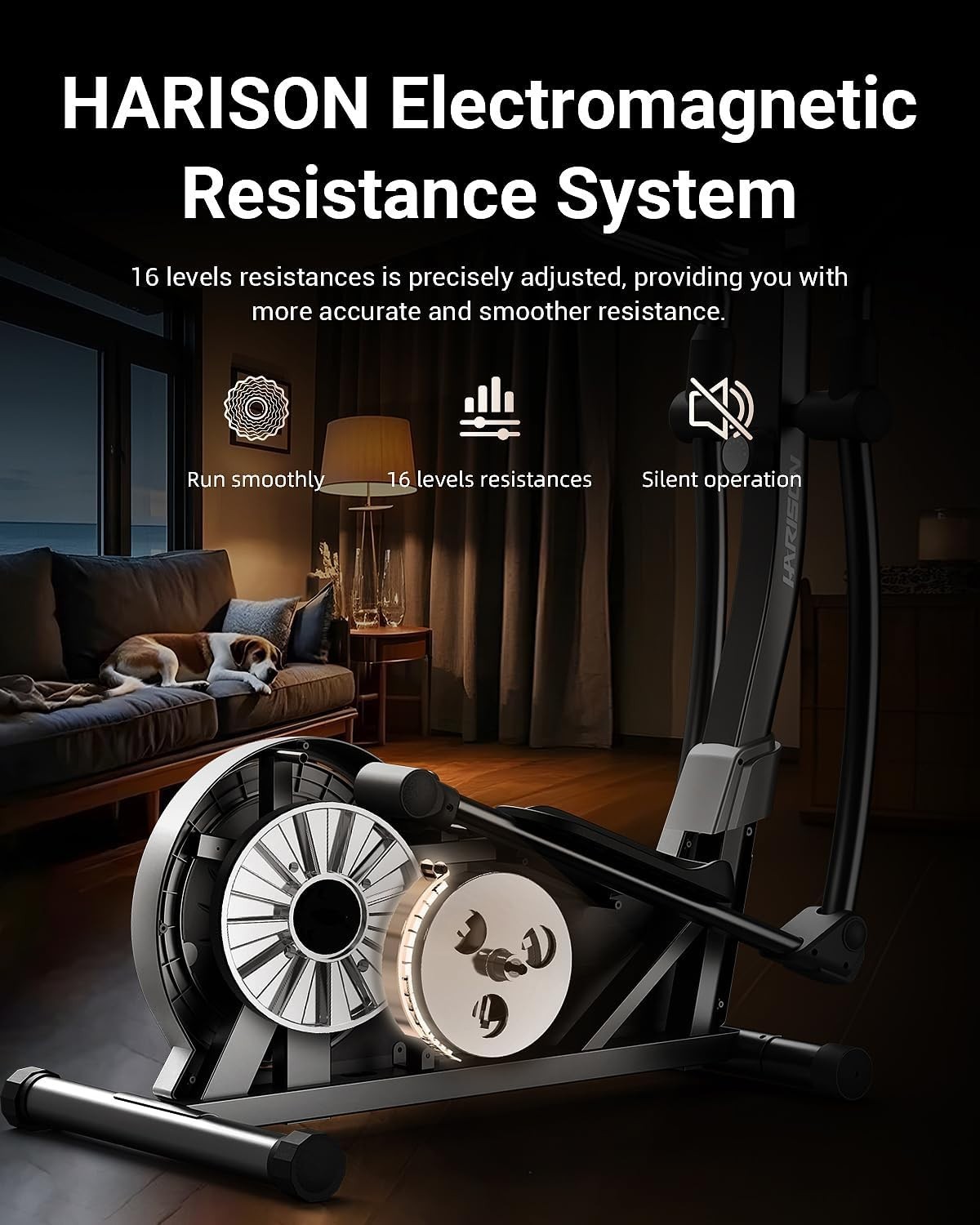 HARISON Elliptical Machine for Home 350 LBS Capacity with HARISON Bluetooth