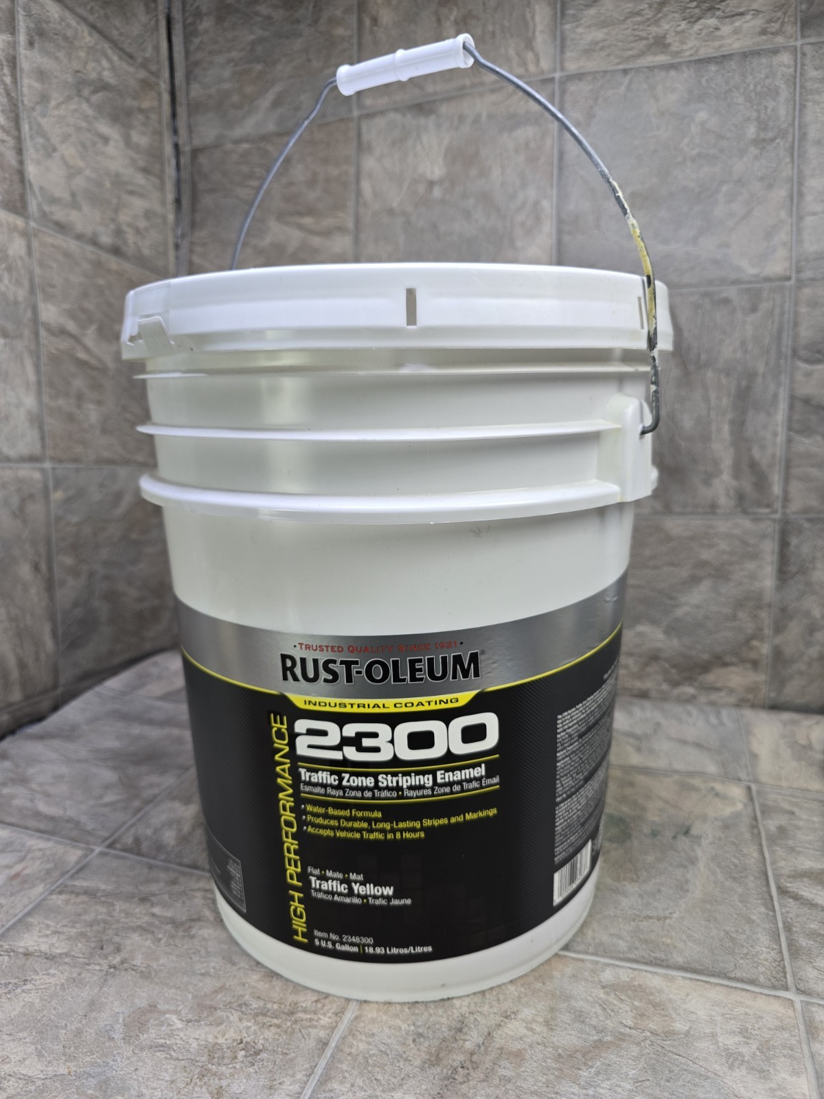 Rust-Oleum 2348300 Traffic Zone Striping Paint, 5 Gal., Yellow, Water -Based