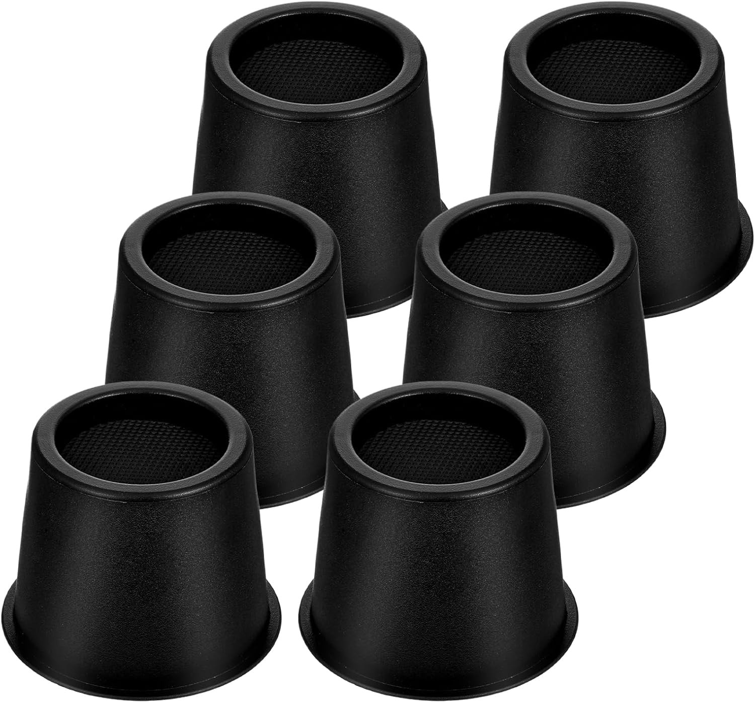 6 Pack Black Bed Risers 4 Inch Heavy Duty, Round Furniture Risers for Bed Des...