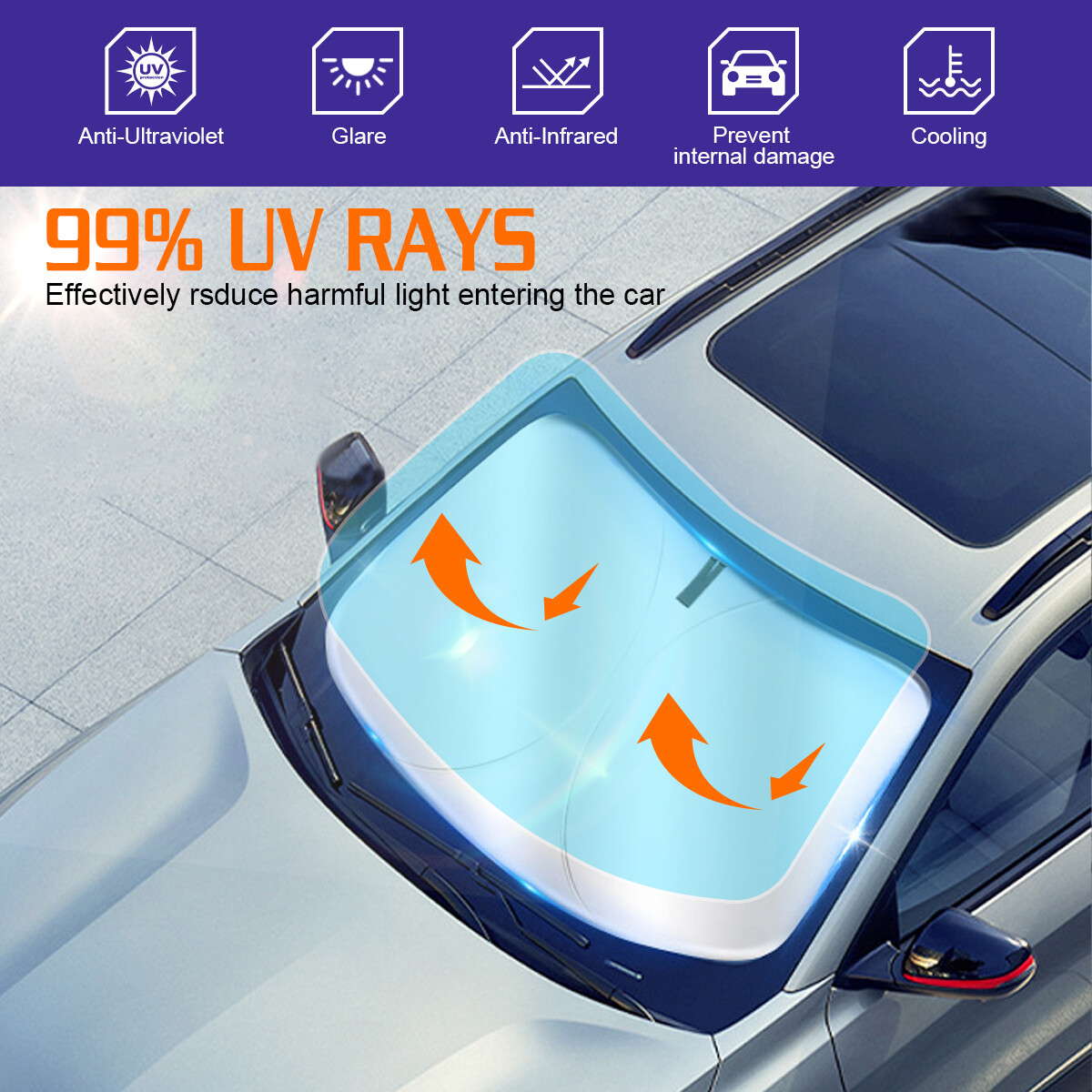 Sun Shade Foldable UV Block Cover Visor Shield For Chevrolet Silverado 2015