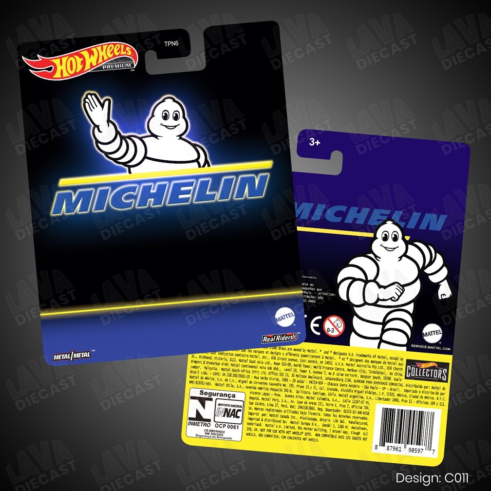 Michelin Racing F1 Tire Custom Hot Wheels Premium Card Diecast Vintage Car Decor