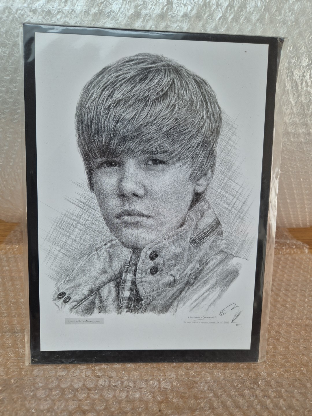 Jonathan Wood Pencil Sketch Drawing Print Of Justin Bieber A4 New Signed Artist