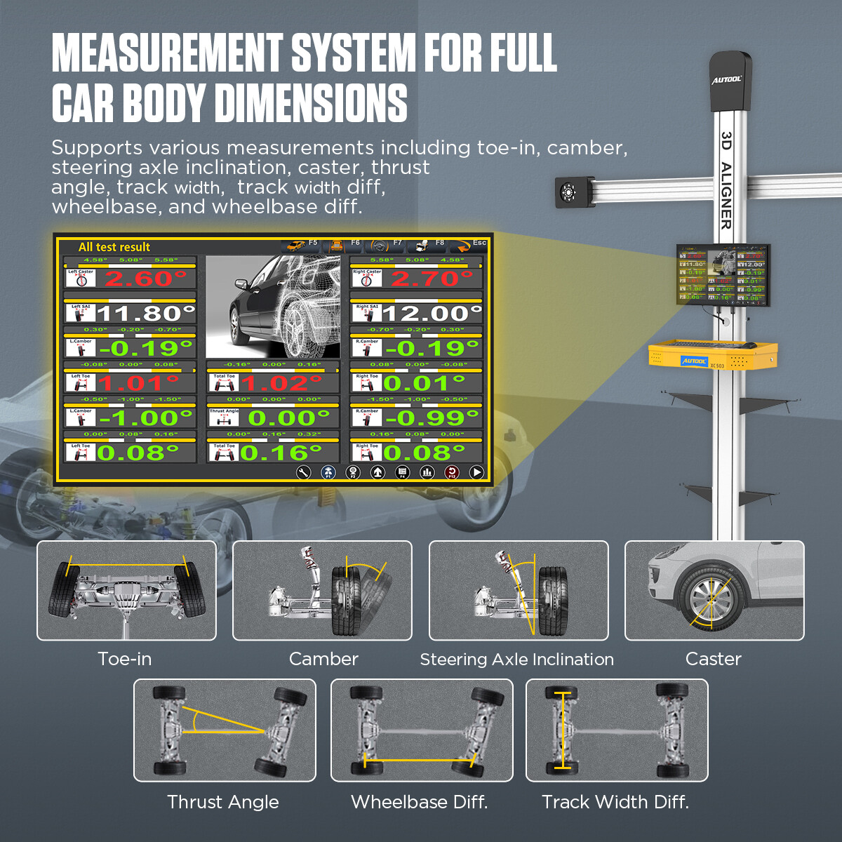 3D Wheel Alignment Machine Wheel Aligner Car Wheel Alignment System Tire Aligner