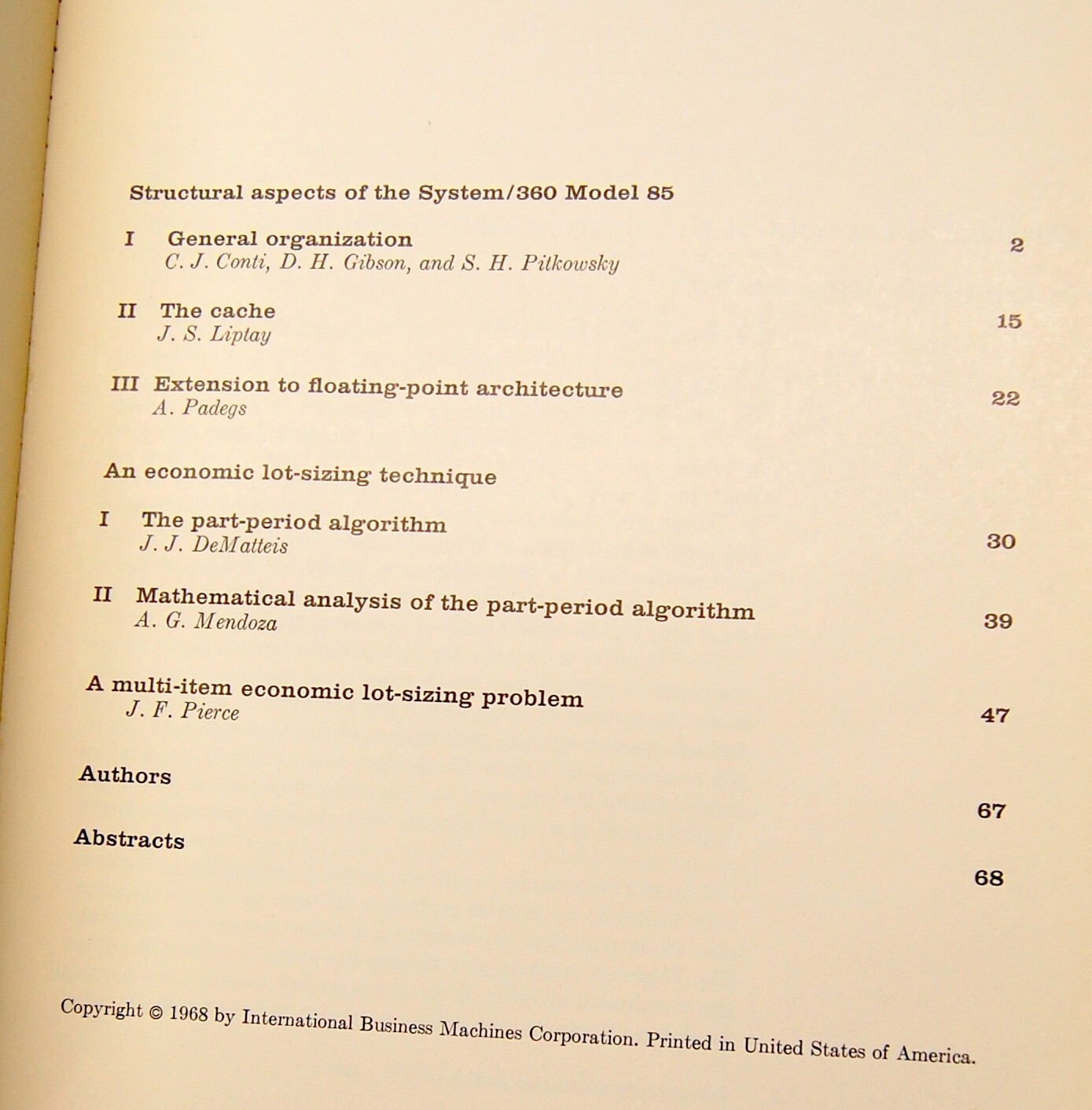 Vintage IBM System Journal (Volume 7) (Number 1) 1968