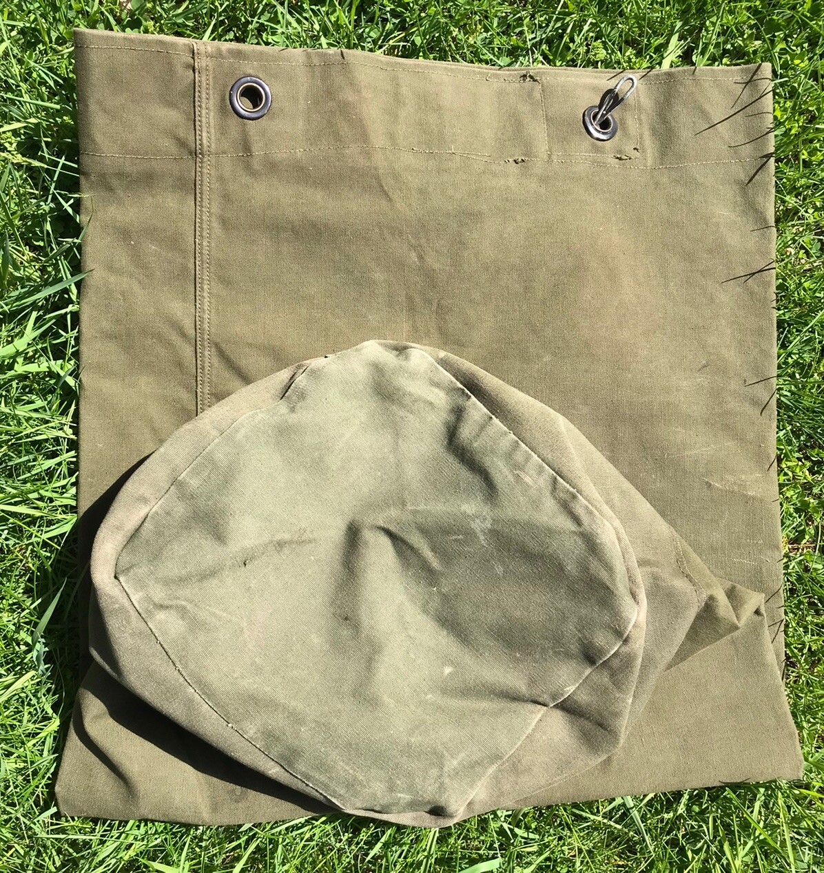 Vintage US Army Canvas Duffle Bag From Vietnam War Era With Name And Tag Number