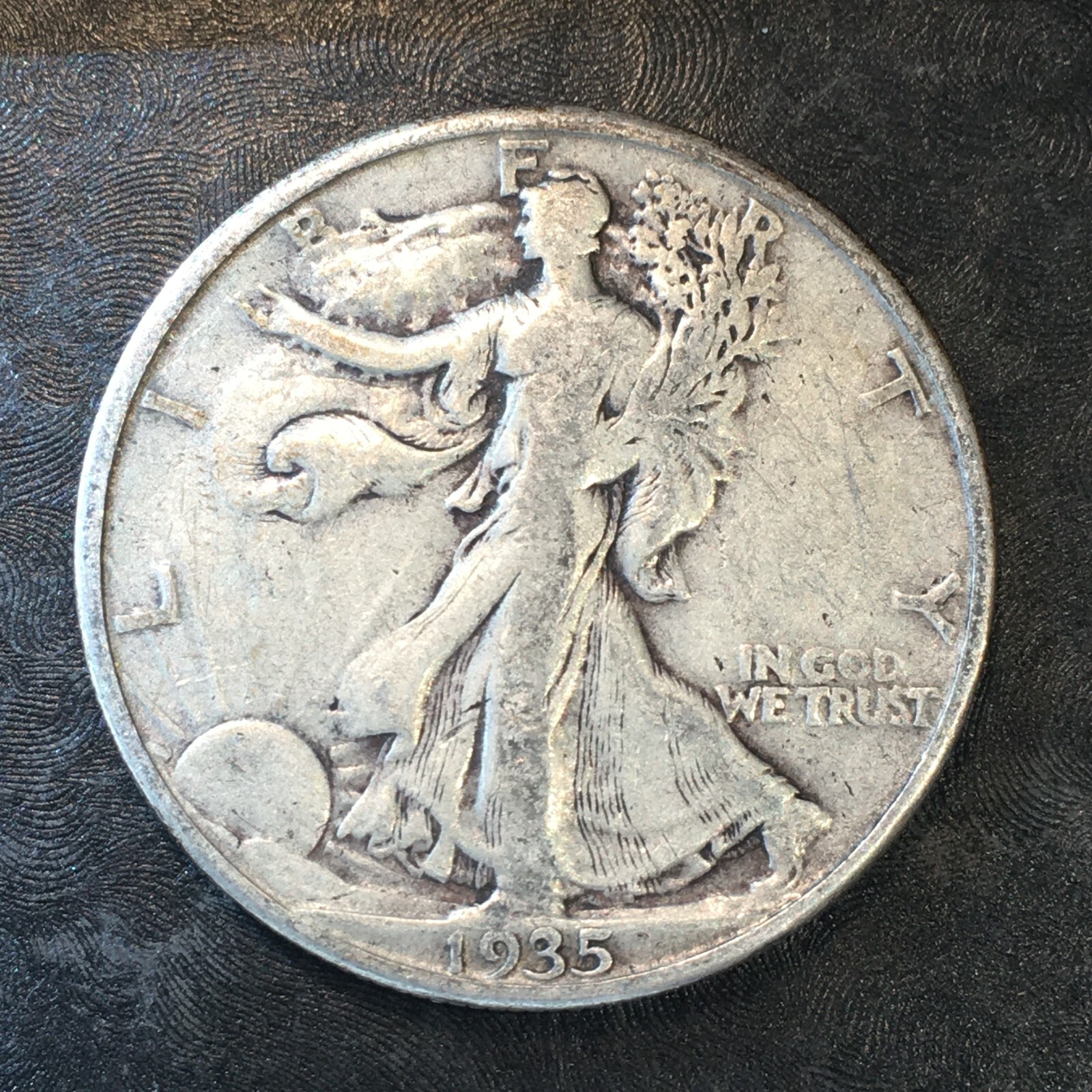 1935-D Walking Liberty Half Dollar - Totally Original -High Quality Scans #P902