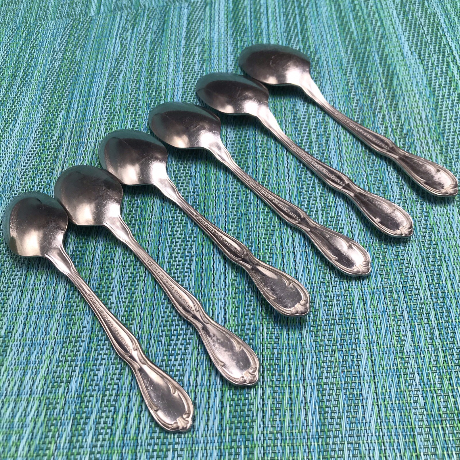 6 Rogers International Silver VICTORIAN MANOR Stainless TEASPOONS Flatware