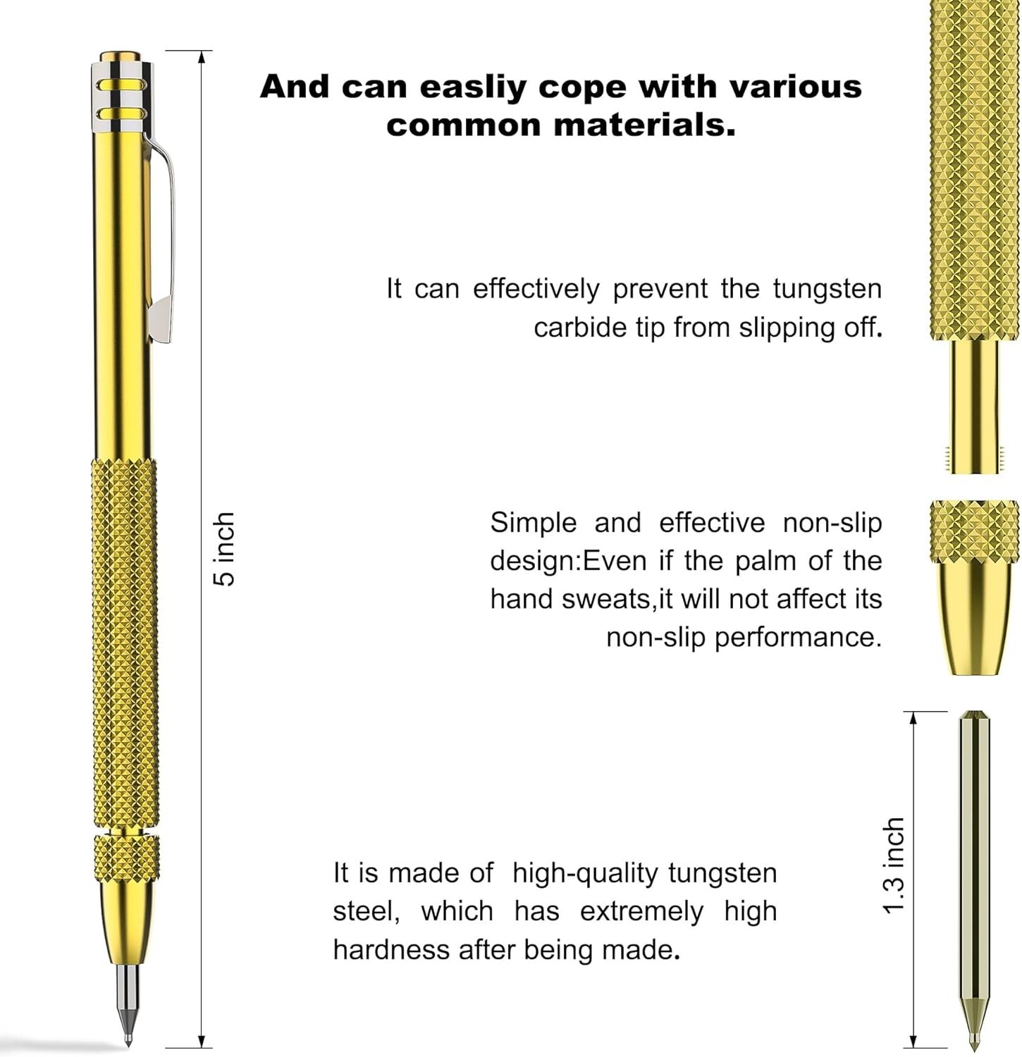 2 Pack Tungsten Carbide Tip Scriber Tool with 10 Refills 1 Ruler, Metal Scribe S