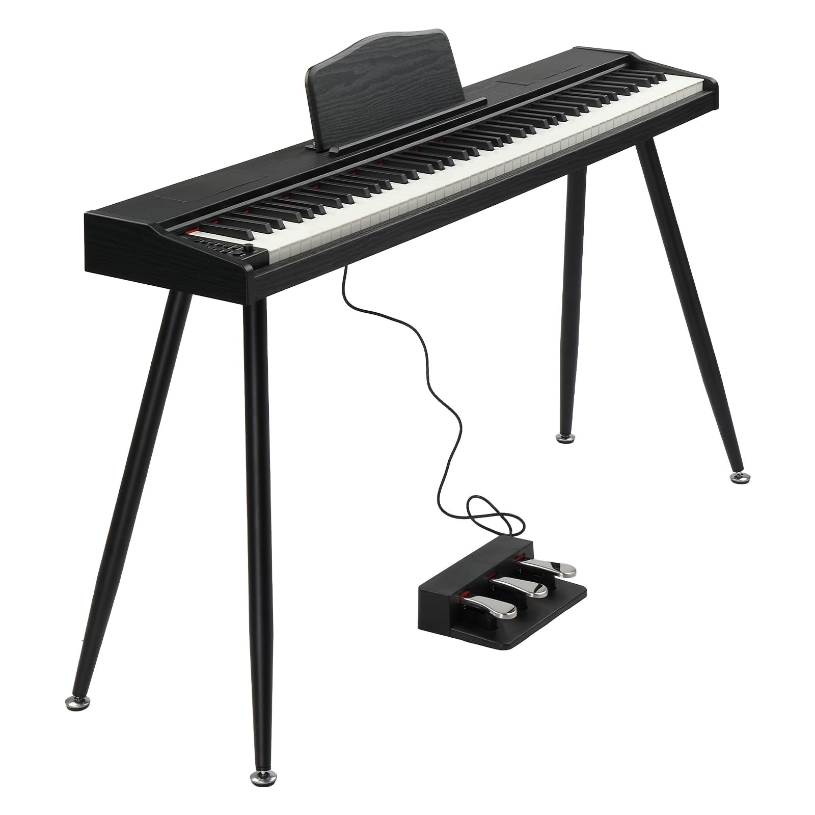 GLARRY Digital Piano Keyboard with Stand, Portable 88 keys Compact, Black