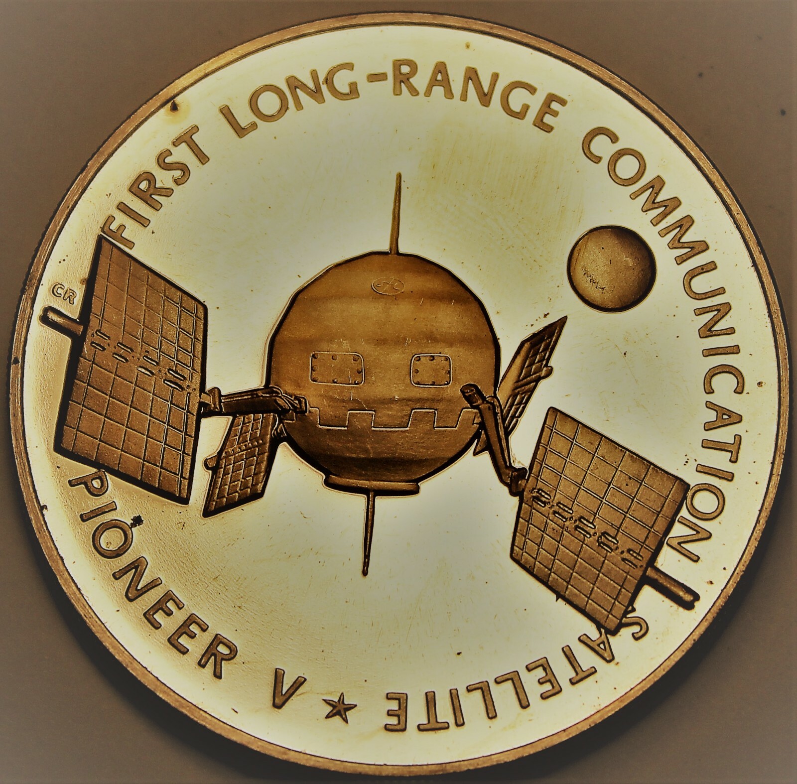 Pioneer 5, Long Range 1960 Bronze Proof Medallion~Franklin Mint~Free Ship
