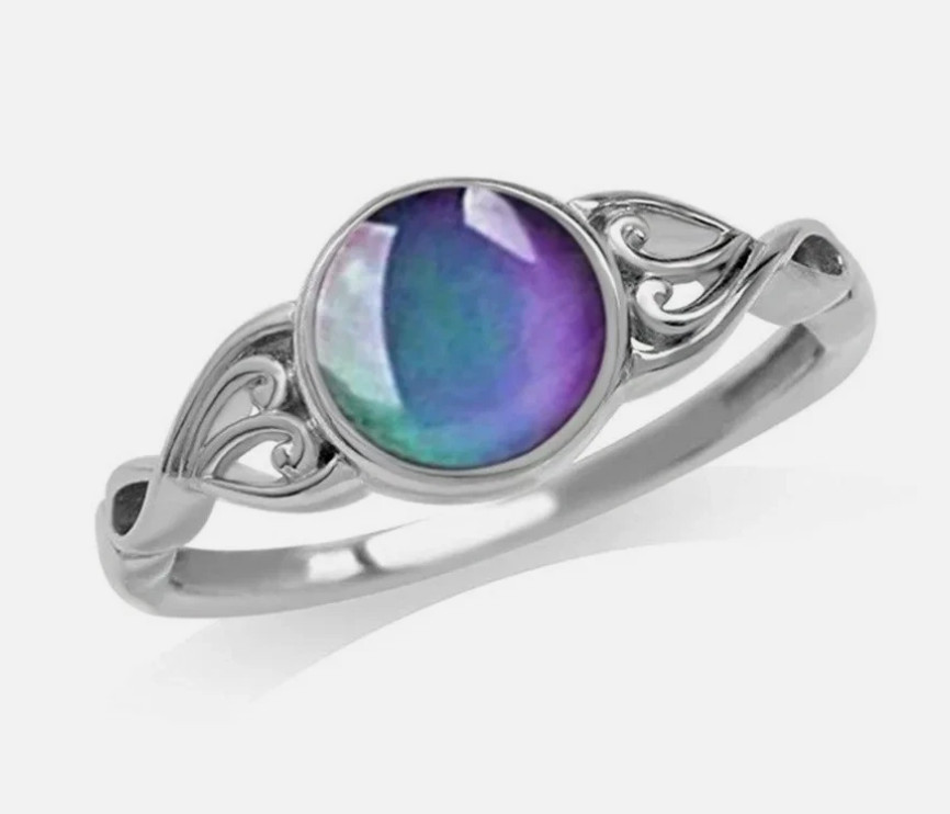 Color Changing Moon Stone Mood Ring Gift for Women