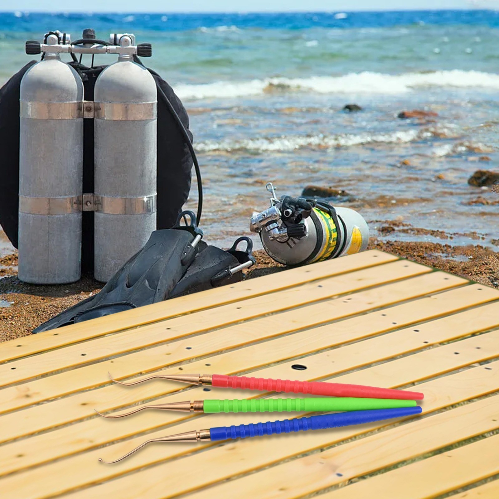 Reliable 3 Piece Brass and Plastic Handle O Ring Removal Tool Kit for Divers