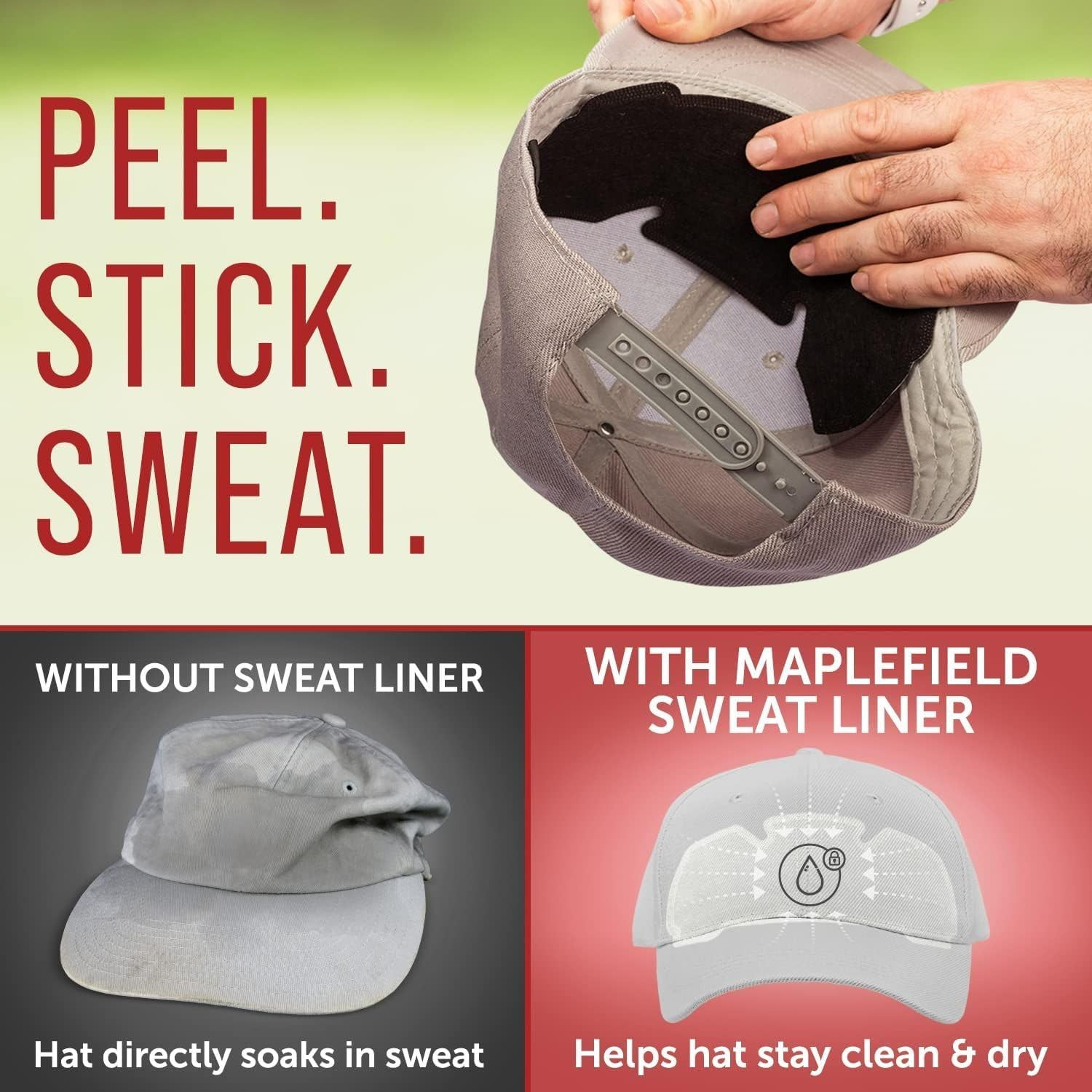 Ultra Absorbent 3-Layer Disposable Hat & Helmet Sweat Liner – Stops Stains, P...