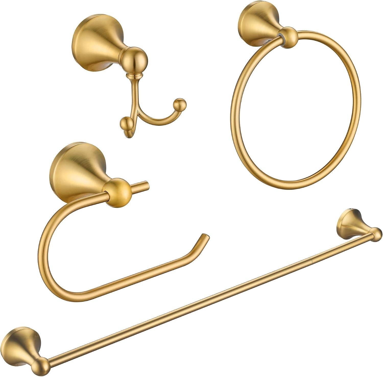 Modern Gold Bathroom Hardware Set - Brushed Finish, Rust Resistant Accessories