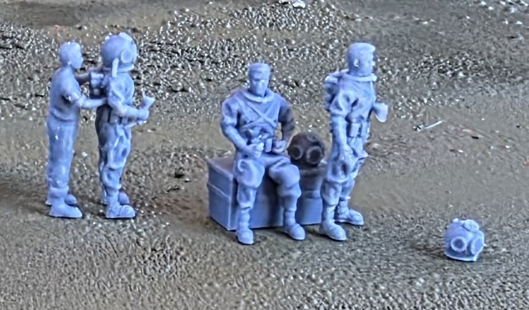 One HO/1/87 Deep Sea Diver figures, unpainted! A Nelson Modelworks EXCLUSIVE!!!