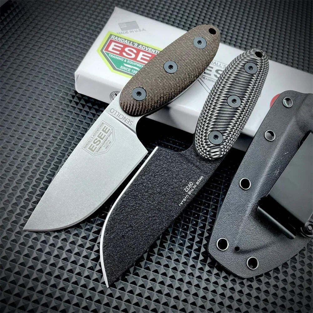 Sencillo Style Fixed Blade Knife 3" Drop Point D2 Steel G10 Handle Tactical EDC