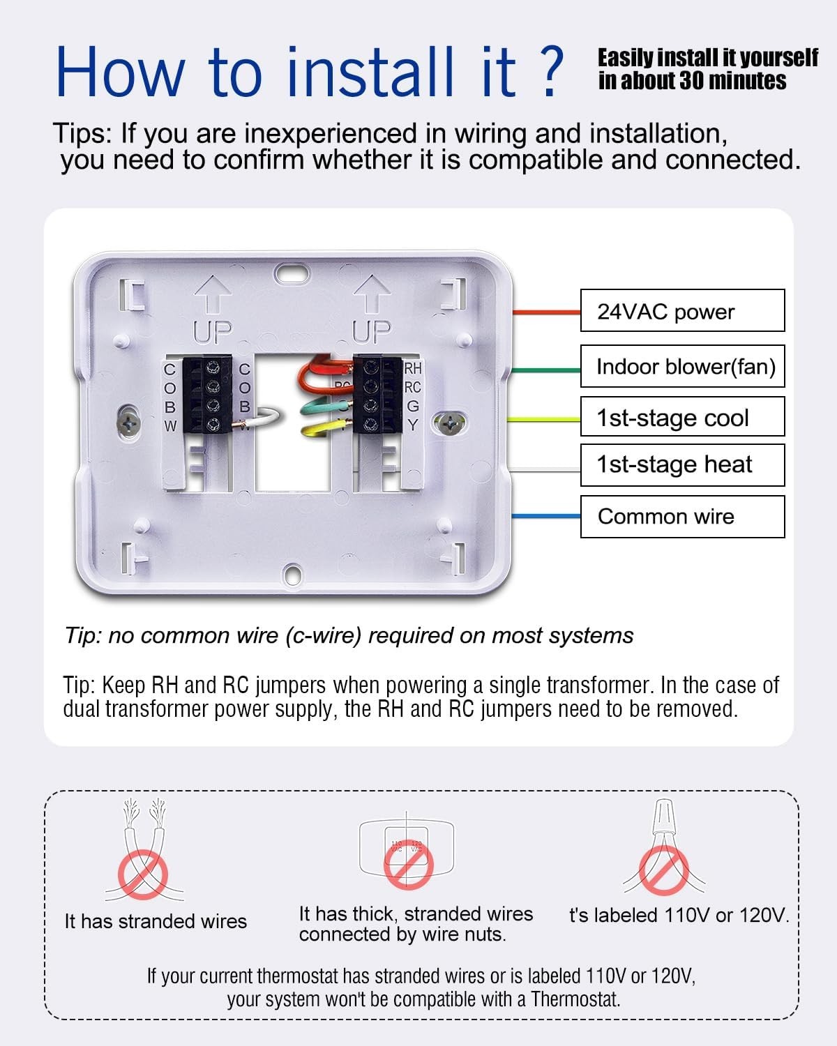 Precision Temperature Control Non-Programmable Thermostat with Humidity Display