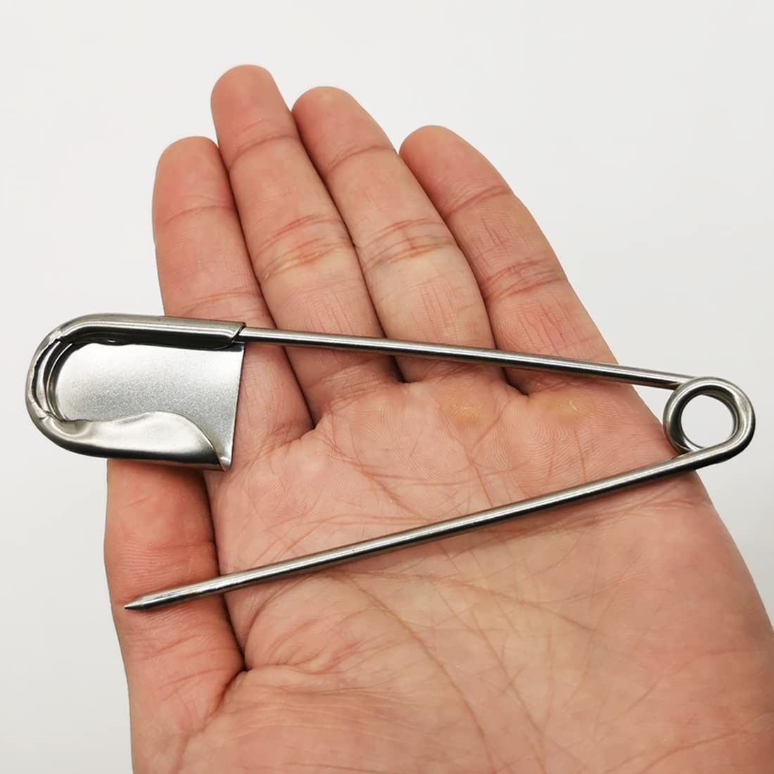 5 PCS of 5 Inch Heavy Duty Jumbo Stainless Steel Safety Pins Silver Color Safety