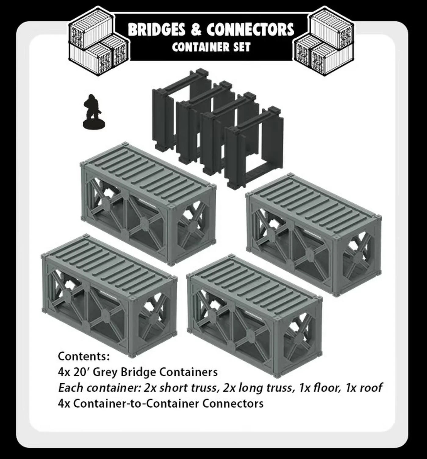 Monster Scenery: Bridges & Connectors Container Set Terrain for Games New!
