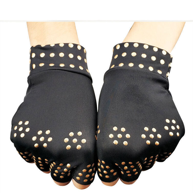 2 Pair Copper Arthritis Compression Gloves Hand Carpal Support Joint Pain Relief