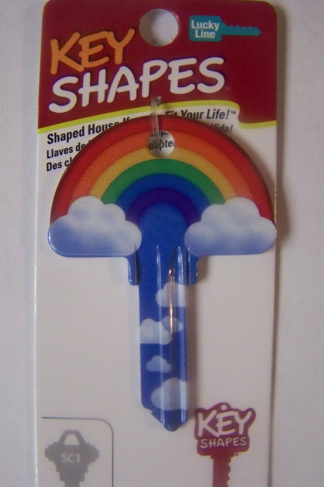 Rainbow  Schlage SC1 house key blank.