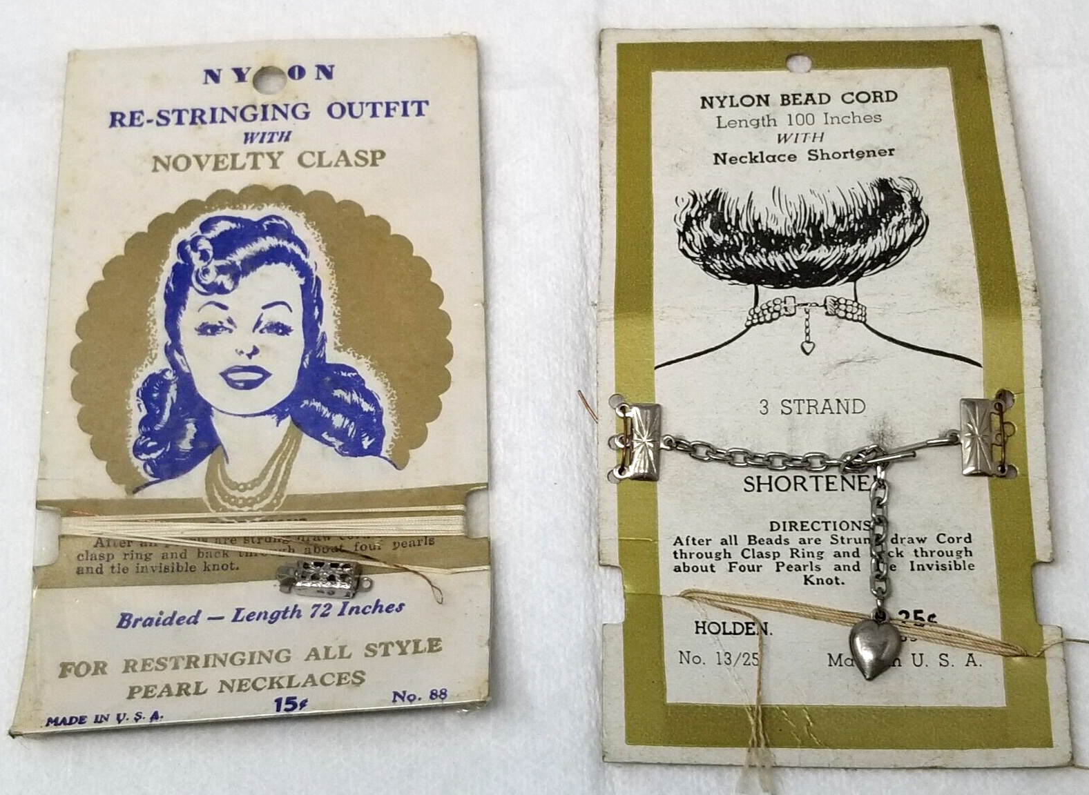 Pearl Necklace Restringer Necklace Shortener Set of 2 1950s
