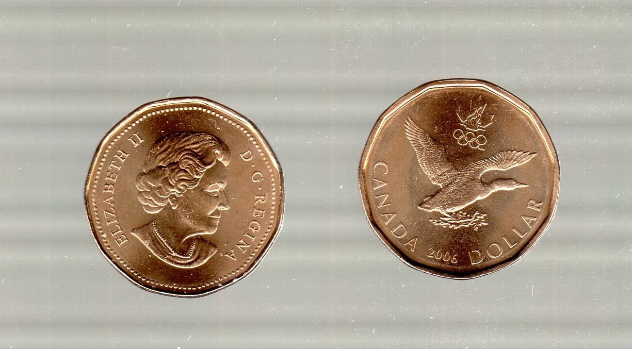 CANADA 2006 LUCKY LOONIE DESIGN FOR TURIN WINTER  OLYMPICS GAMES