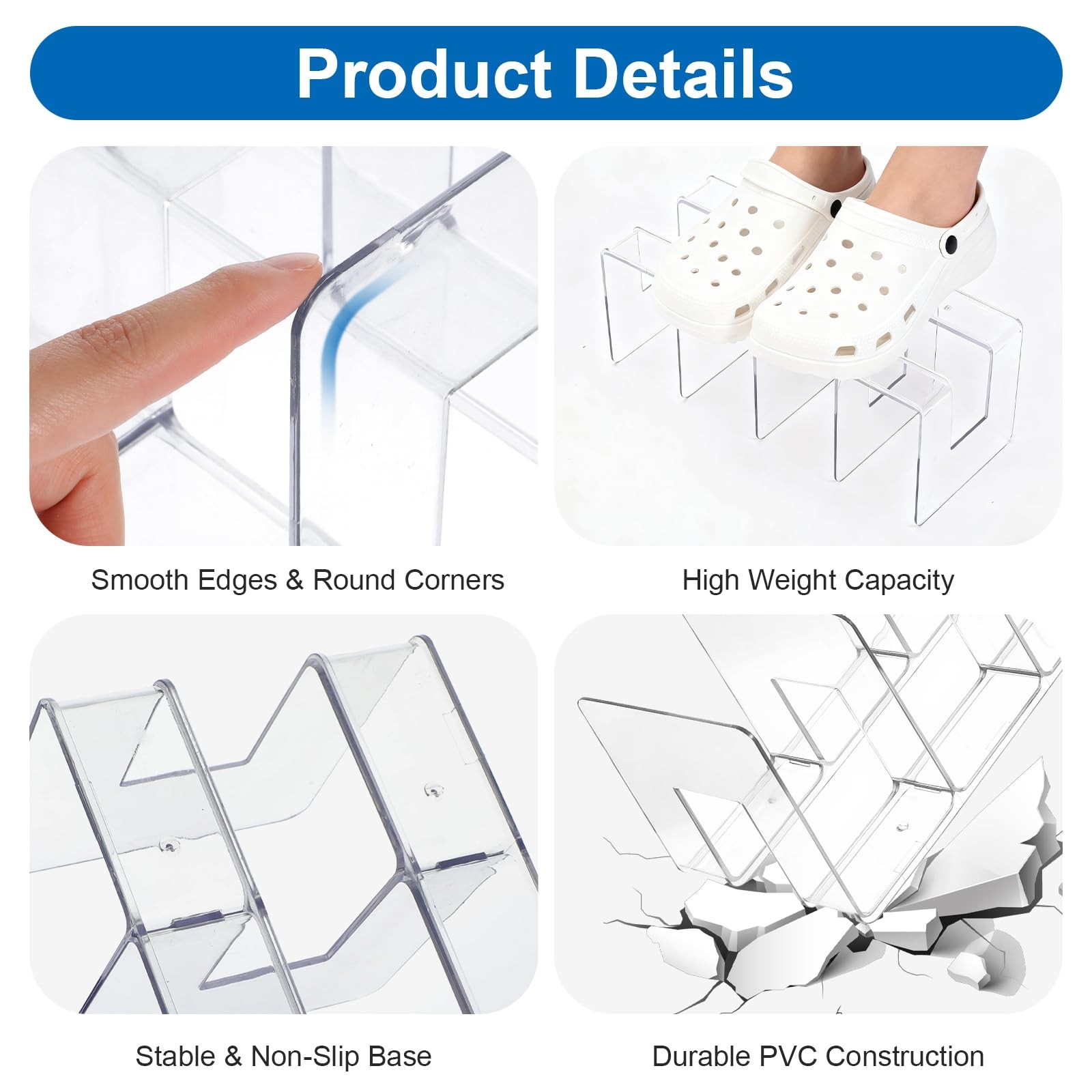 4 Pack Clear PVC File Sorter Desktop Organizer Holder 4Section Stand Rack